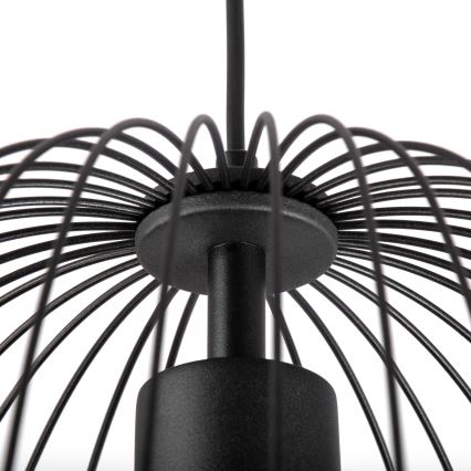 Závesný luster na kábli OVELLA 1xE27/15W/230V pr. 36 cm čierny