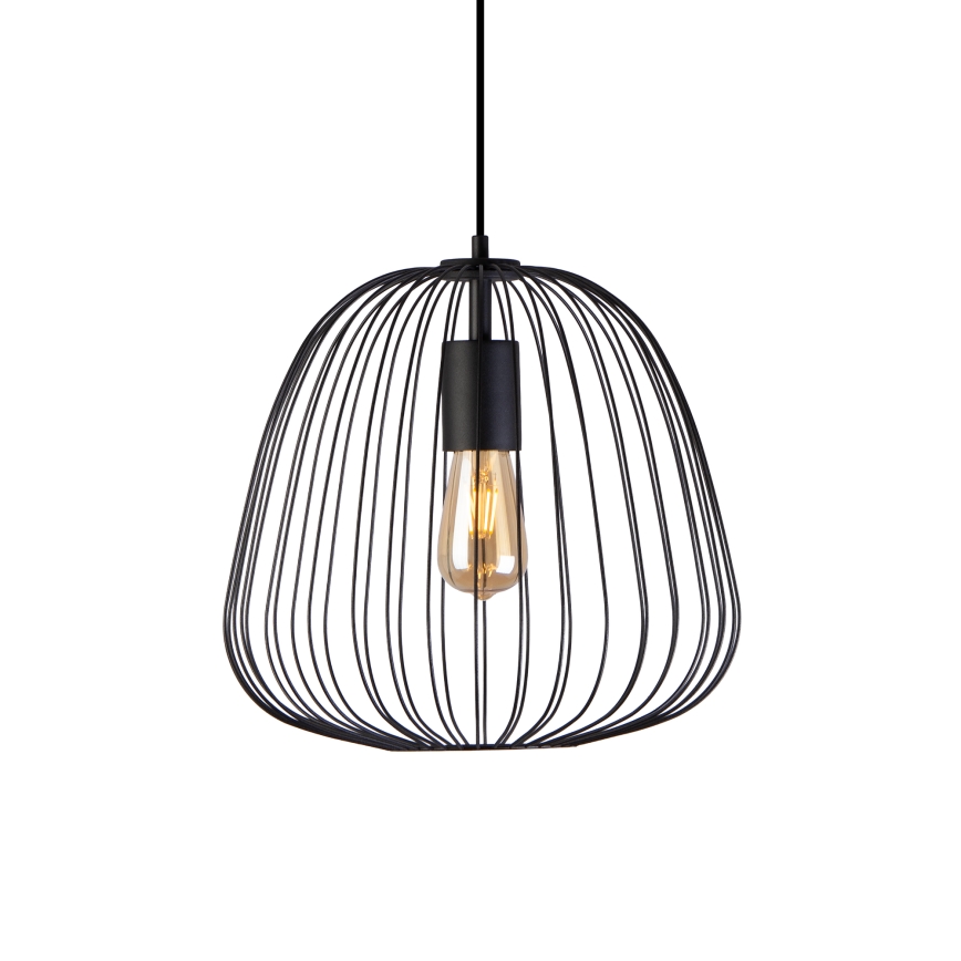 Závesný luster na kábli OVELLA 1xE27/15W/230V pr. 36 cm čierny