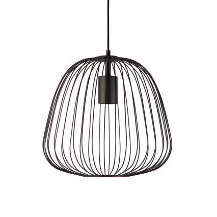 Závesný luster na kábli OVELLA 1xE27/15W/230V pr. 36 cm čierny