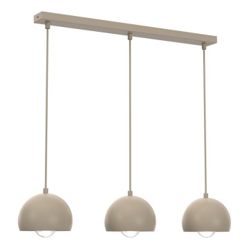 Závesný luster na kábli SOOL 3xE27/15W/230V béžový