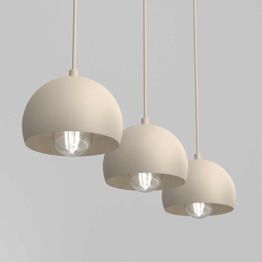 Závesný luster na kábli SOOL 3xE27/15W/230V béžový