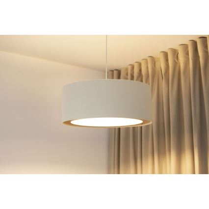 Závesný luster na lane BOHO TRINITI 1xE27/60W/230V, priemer 50 cm, krémový