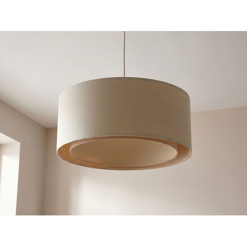 Závesný luster na lane BOHO TRINITI 1xE27/60W/230V, priemer 50 cm, krémový