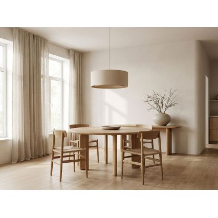 Závesný luster na lane BOHO TRINITI 1xE27/60W/230V, priemer 50 cm, krémový