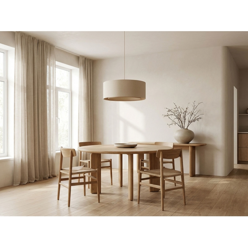 Závesný luster na lane BOHO TRINITI 1xE27/60W/230V, priemer 50 cm, krémový