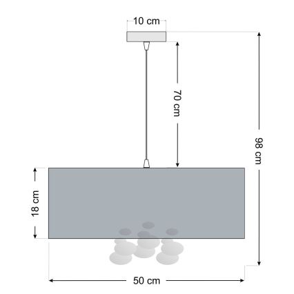 Závesný luster na lane BUBBLE 1xE27/60W/230V, priemer 50 cm, čierny