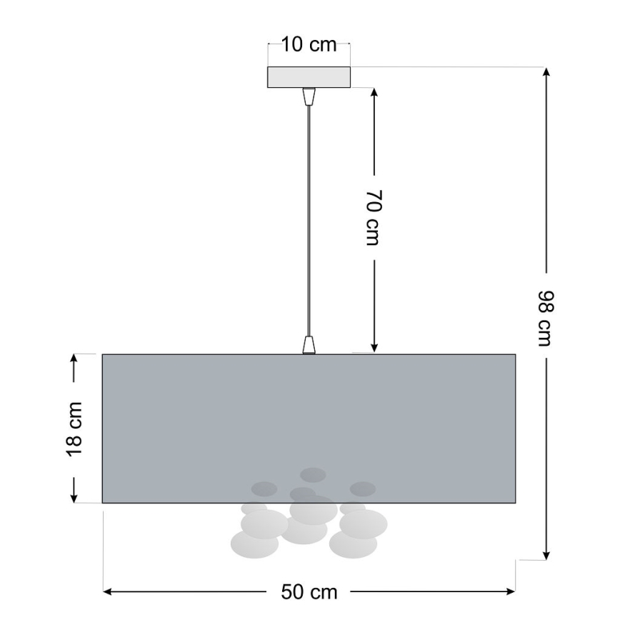Závesný luster na lane BUBBLE 1xE27/60W/230V, priemer 50 cm, čierny