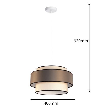 Závesný luster na lane GRACE 1×E27/60W/230V Ø 40 cm krémová/šedá