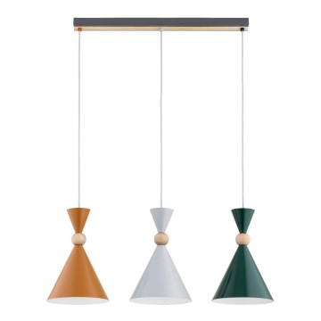 Závesný luster na lane KANDY 3xE27/15W/230V viacfarebný