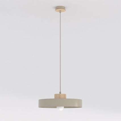 Závesný luster na lane KIVI 1xE27/15W/230V béžový