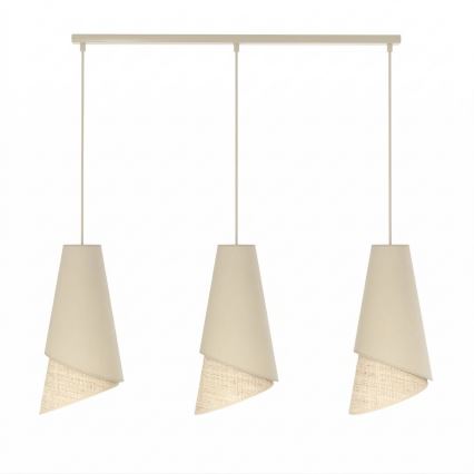 Závesný luster na lane MODA 3xE27/15W/230V béžová/ratan