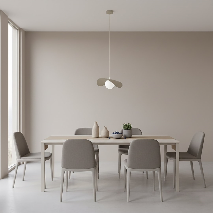 Závesný luster na lane RITUAL 1xG9/8W/230V béžový