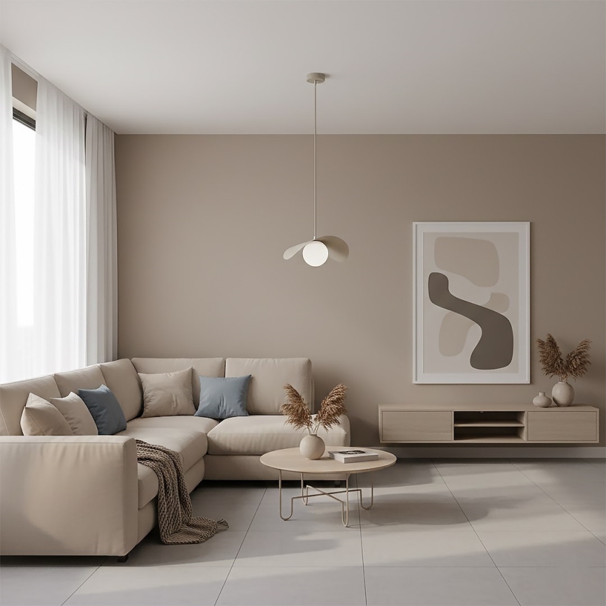 Závesný luster na lane RITUAL 1xG9/8W/230V béžový