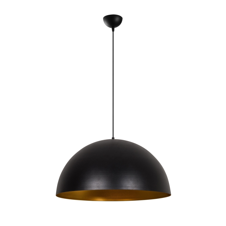 Závesný luster na lane SIVANI 1xE27/40W/230V pr. 60 cm čierna/medená