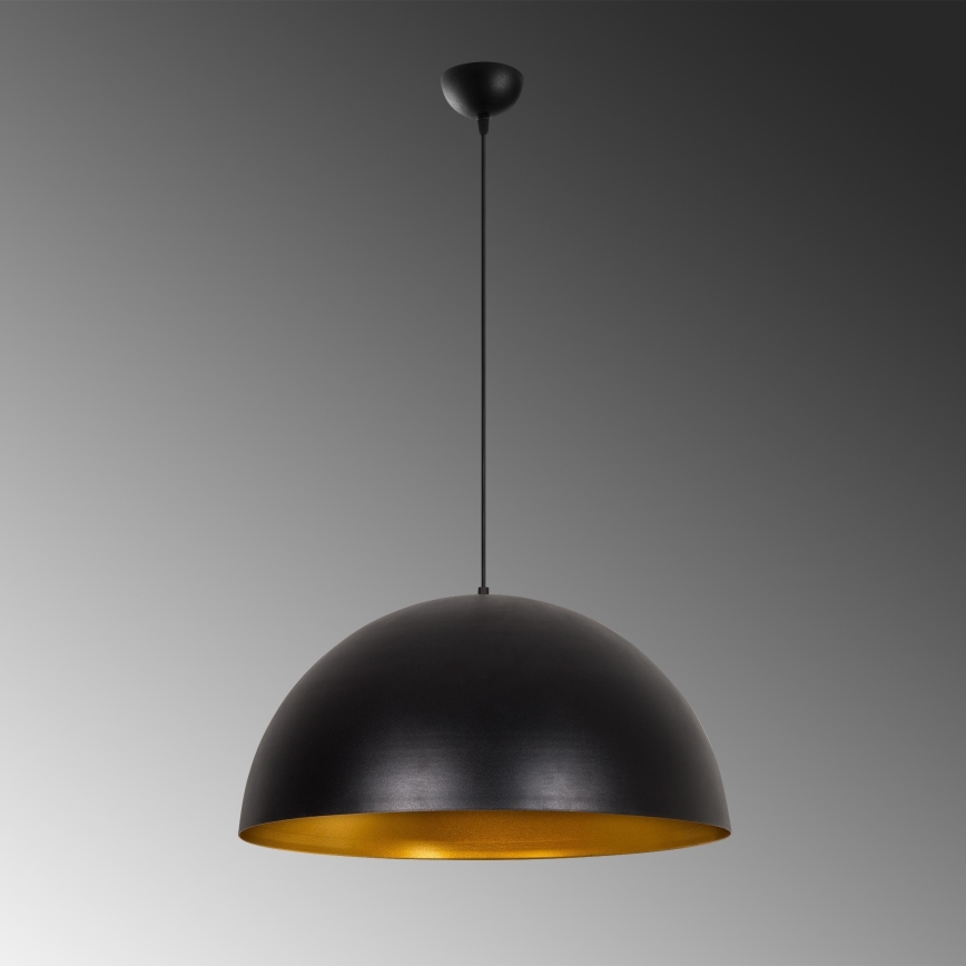 Závesný luster na lane SIVANI 1xE27/40W/230V pr. 60 cm čierna/medená