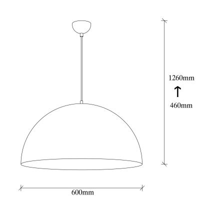 Závesný luster na lane SIVANI 1xE27/40W/230V pr. 60 cm čierna/medená