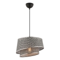 Závesný luster na lankách BARETTE 1xE27/60W/230V sivý/lesklý chróm