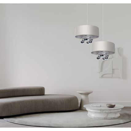 Závesný luster na lankách BUBBLE 1xE27/60W/230V, priemer 40 cm, biela