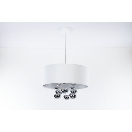 Závesný luster na lankách BUBBLE 1xE27/60W/230V, priemer 40 cm, biela