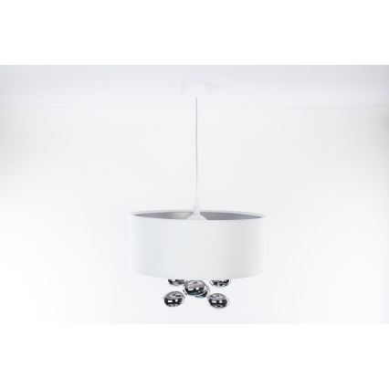 Závesný luster na lankách BUBBLE 1xE27/60W/230V, priemer 40 cm, biela