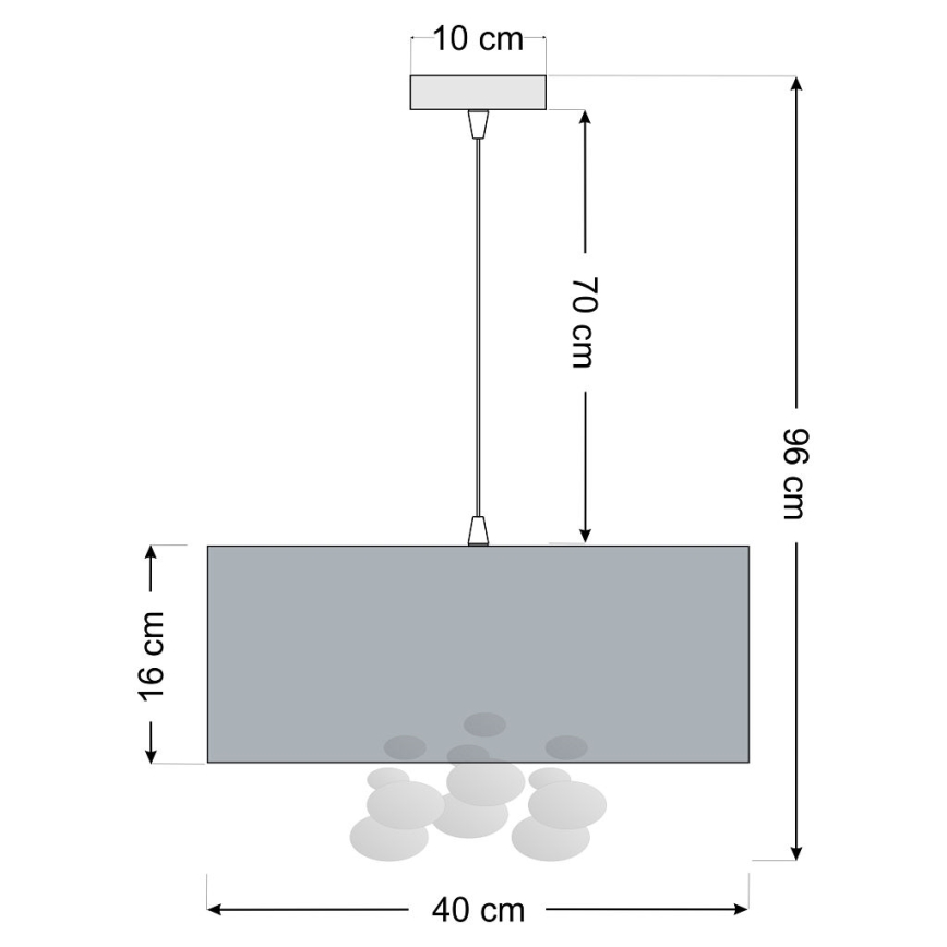 Závesný luster na lankách BUBBLE 1xE27/60W/230V, priemer 40 cm, biela