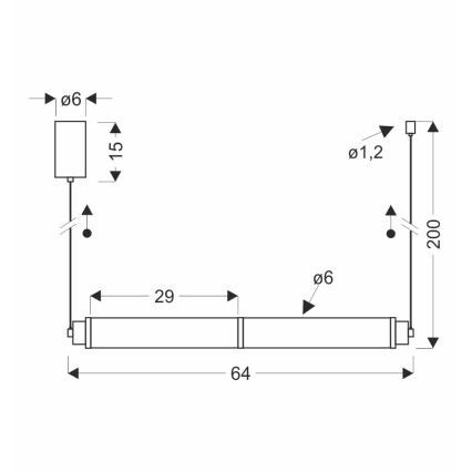 Závesný luster na lankách CORTE LED/18W/230V čierny