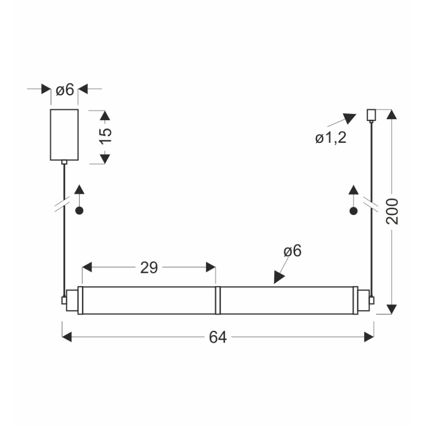 Závesný luster na lankách CORTE LED/18W/230V čierny