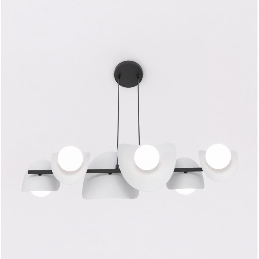 Závesný luster na lankách ELEMENTI 6xG9/8W/230V šedá