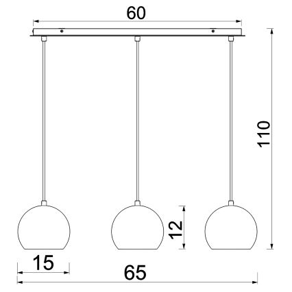 Závesný luster na lankách SOOL 3xE27/15W/230V biely