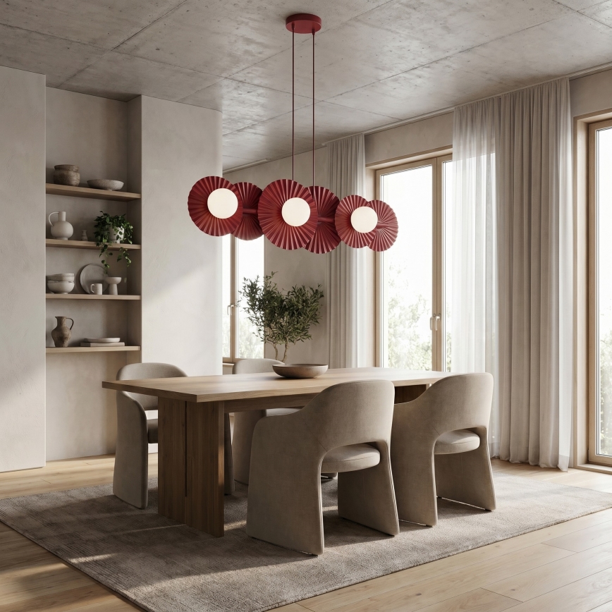 Závesný luster na lankách UMBRA 6xG9/8W/230V červený