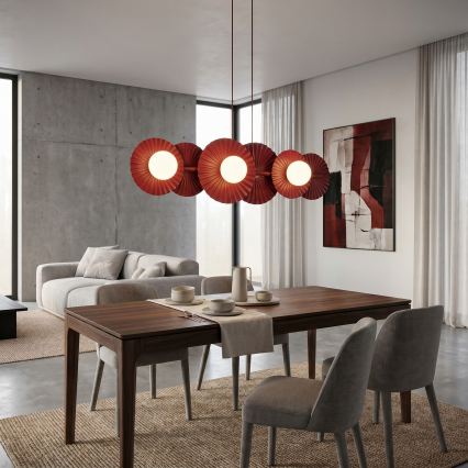 Závesný luster na lankách UMBRA 6xG9/8W/230V červený
