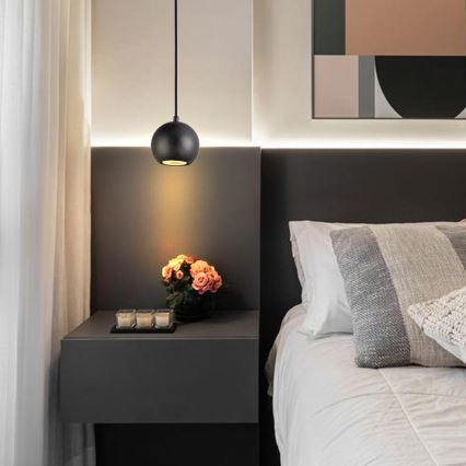 Závesný luster na lanku 1xGU10/10W/230V, priemer 11 cm, masív (jaseň)