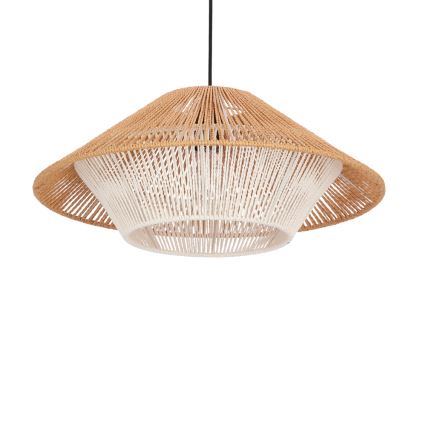 Závesný luster na lanku AFRICA 1xE27/40W/230V, priemer 50 cm, hnedá/krémová