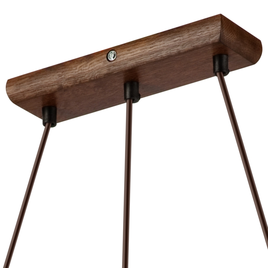 Závesný luster na lanku AIDA 3xE27/60W/230V pr. 25 cm dub/orech