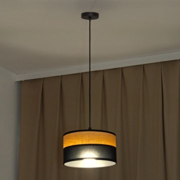 Závesný luster na lanku ALBA 1xE27/15W/230V pr. 25 cm čierna/hnedá
