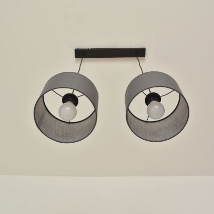 Závesný luster na lanku ALBA 2xE27/15W/230V sivý