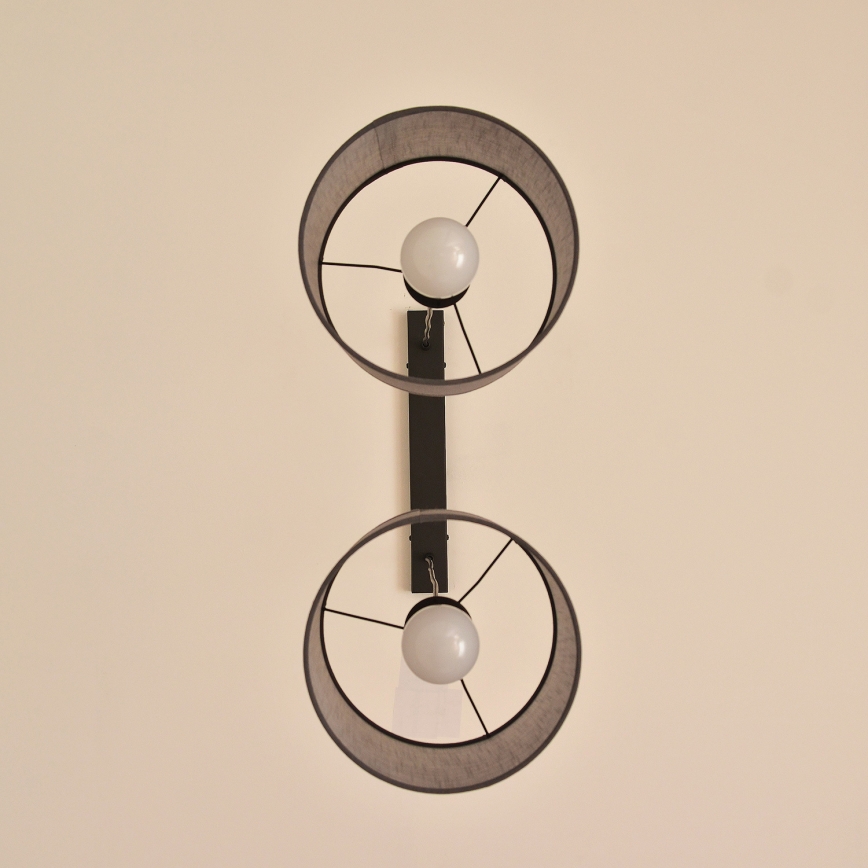 Závesný luster na lanku ALBA 2xE27/15W/230V sivý