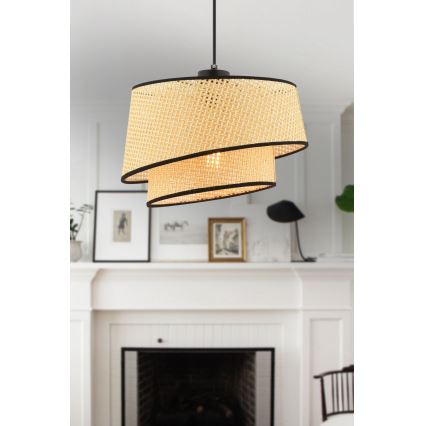 Závesný luster na lanku BARETTE 1xE27/60W/230V béžová/čierna