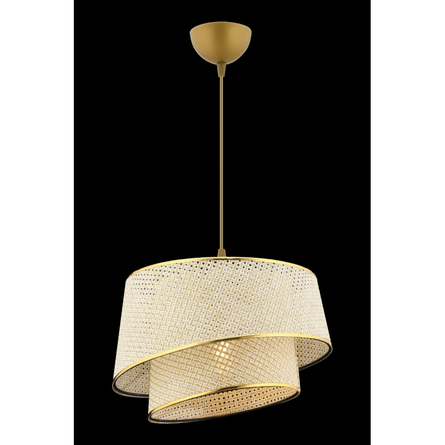 Závesný luster na lanku BARETTE 1xE27/60W/230V krémová/zlatá