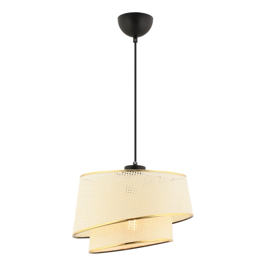 Závesný luster na lanku BARETTE 1xE27/60W/230V krémová/zlatá