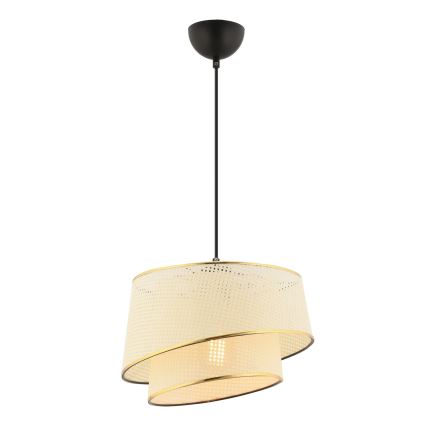 Závesný luster na lanku BARETTE 1xE27/60W/230V krémová/zlatá