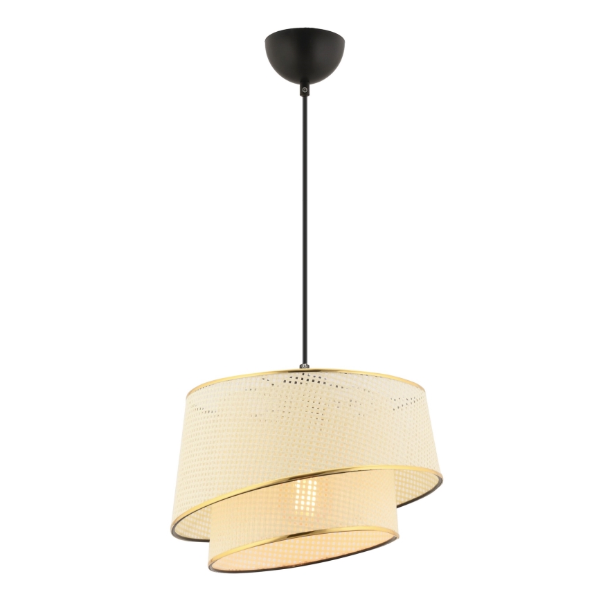 Závesný luster na lanku BARETTE 1xE27/60W/230V krémová/zlatá