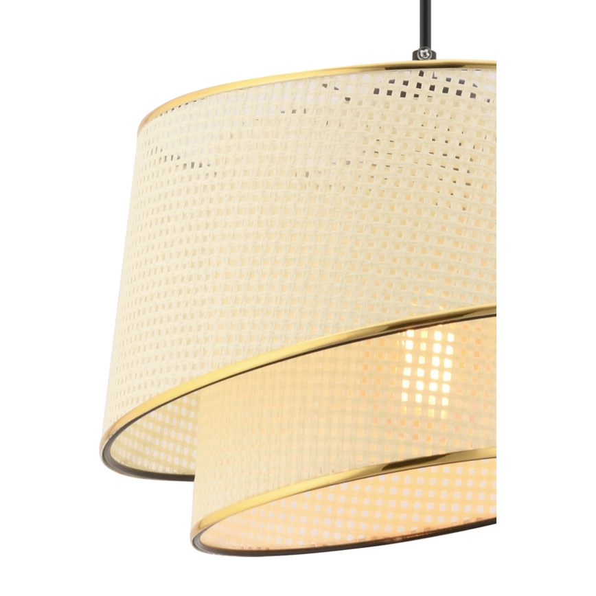 Závesný luster na lanku BARETTE 1xE27/60W/230V krémová/zlatá