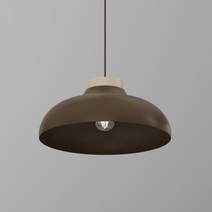 Závesný luster na lanku BASCA 1xE27/15W/230V hnedá/béžová