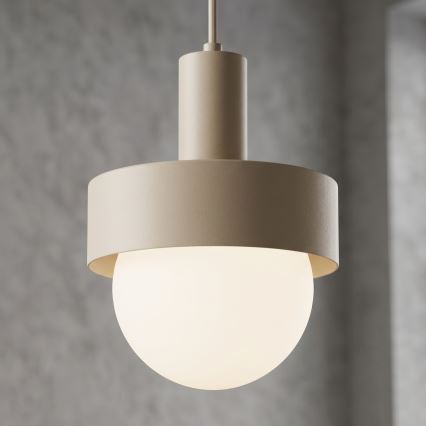 Závesný luster na lanku CANAN 1xE27/15W/230V pr. 20 cm béžová