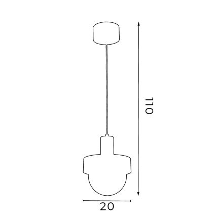 Závesný luster na lanku CANAN 1xE27/15W/230V pr. 20 cm béžová
