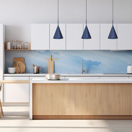 Závesný luster na lanku CAPITAL 1xGX53/15W/230V, priemer 17 cm, modrý