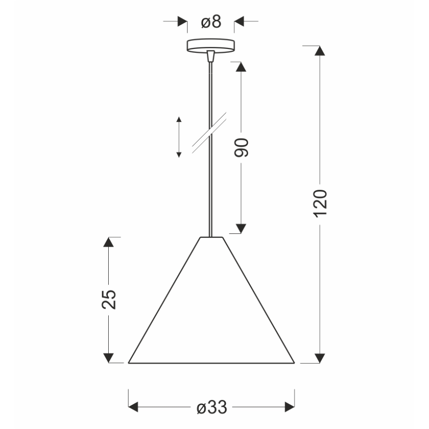 Závesný luster na lanku CONO 1xE27/40W/230V mahagónová dyha