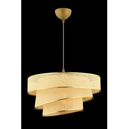 Závesný luster na lanku COUPER 1xE27/60W/230V béžová/zlatá
