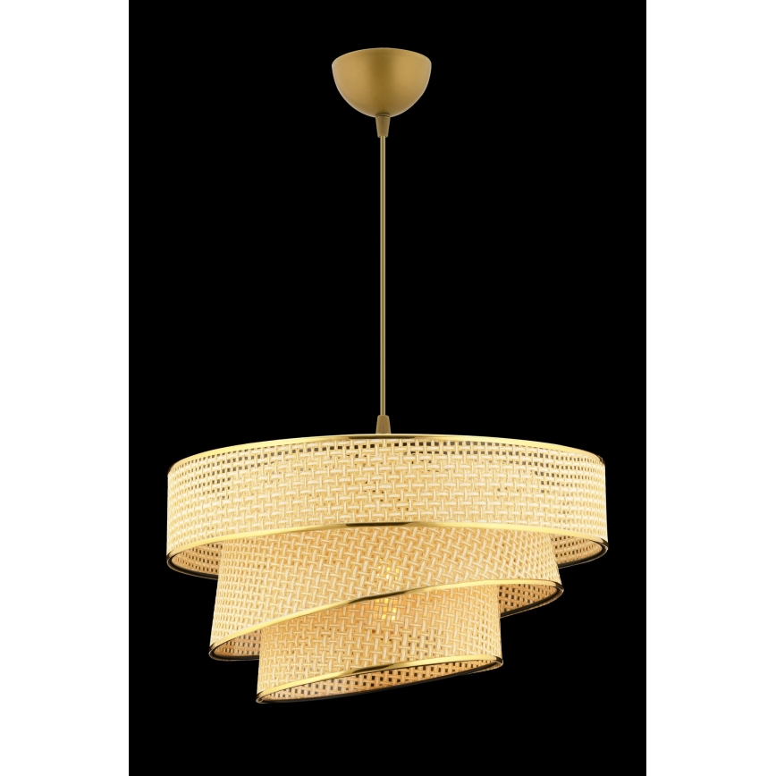 Závesný luster na lanku COUPER 1xE27/60W/230V béžová/zlatá